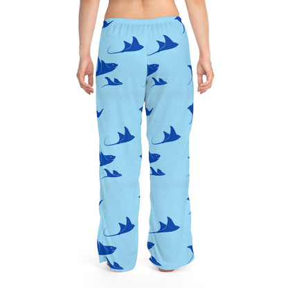 Stingray Women's Pajama Pants, Unique Lounge Sleepwear, Rare Ocean Lover Gift, Beachwear Bottoms, Underwater Animal PJ Trousers