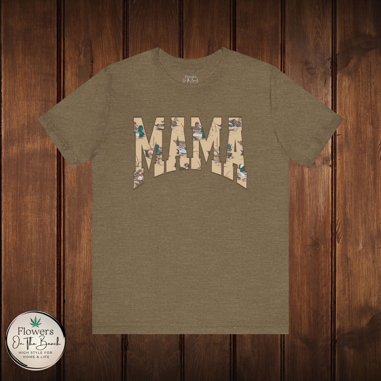 Mama Varsity Letters Duck Tee, Personalized Mama Tee, Mallard Duck Theme Shirt, Country Mama Apparel, Gift for Mom, Wildlife Lover Shirt