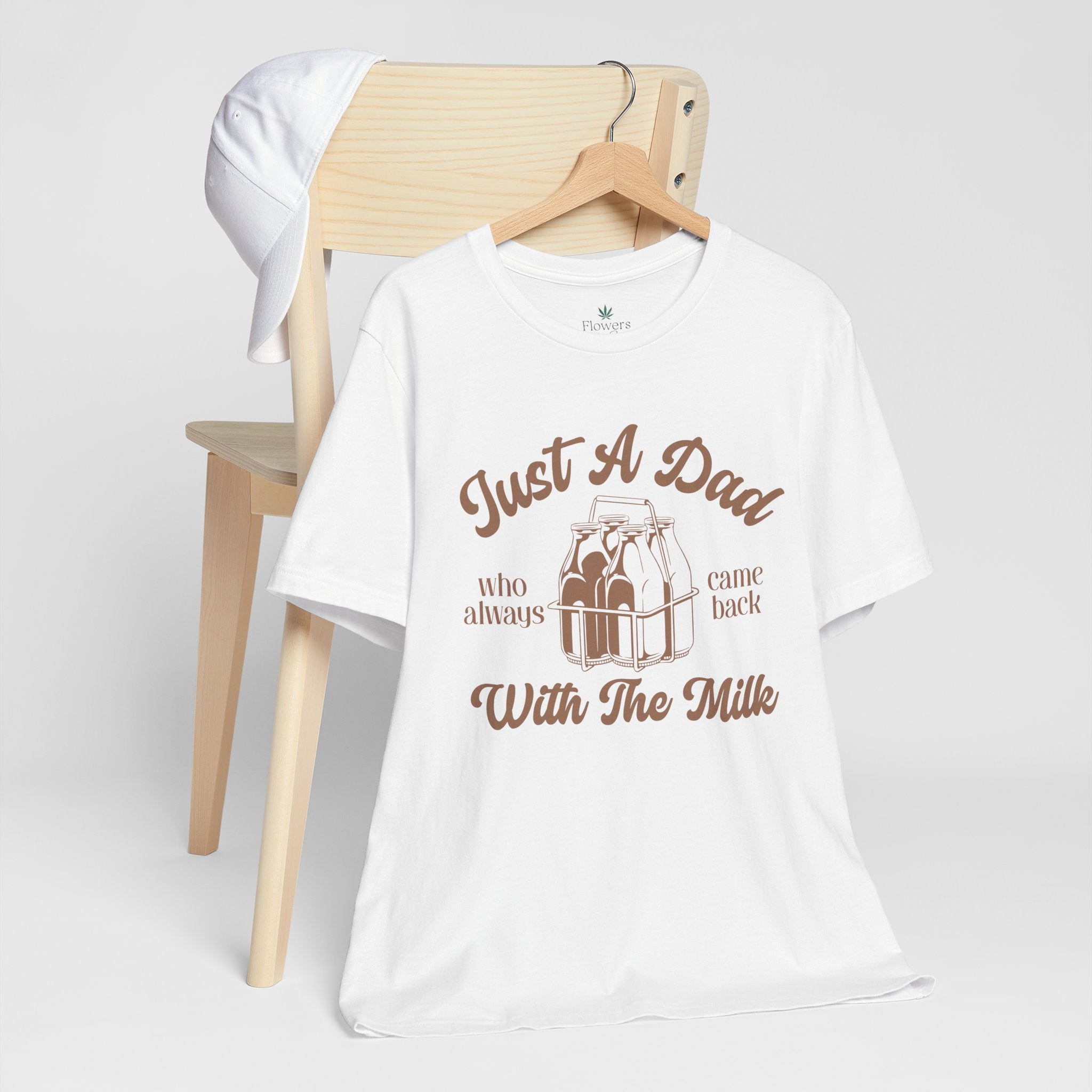 Just A Dad Who Came Back With Milk - Retro Vibe Dad Tee