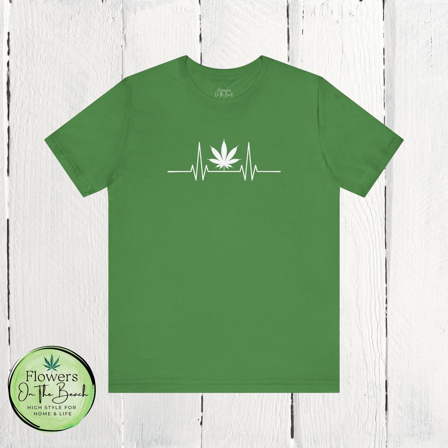 Weed Leaf Heartbeat T-Shirt, Marijuana Plant Tee, Cannabis Lover Shirt, 420 Gift, Unisex Jersey Top