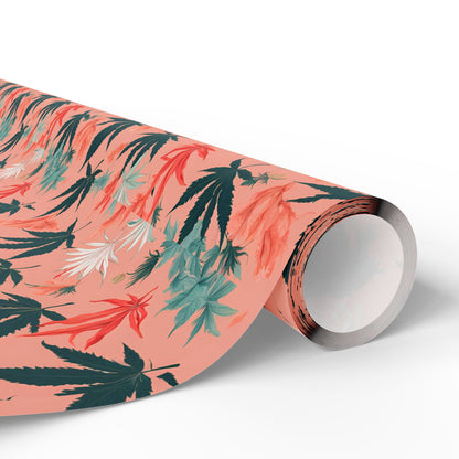 Cute Cannabis Xmas Gift Wrap, Holiday Weed Themed Gift Wrap, Festive Marijuana Design, Xmas Pot Leaf Gift Wrap, Ganja, 420 Wrapping Paper
