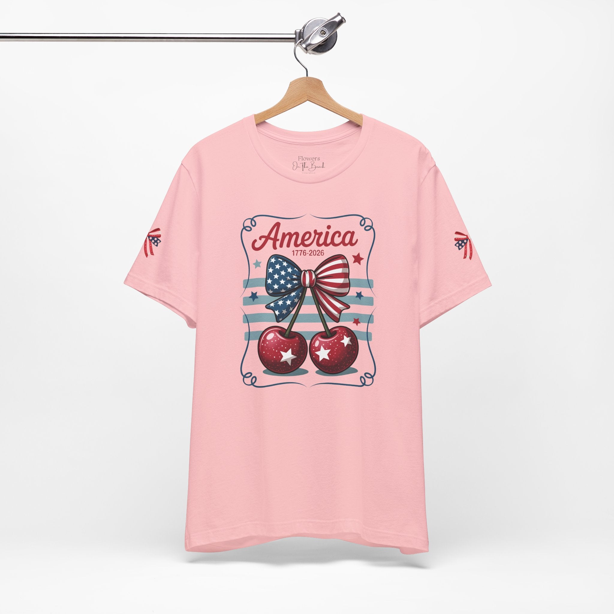 Patriotic 250th Cherries & Bows Tee — America's 250th Anniversary T-Shirt