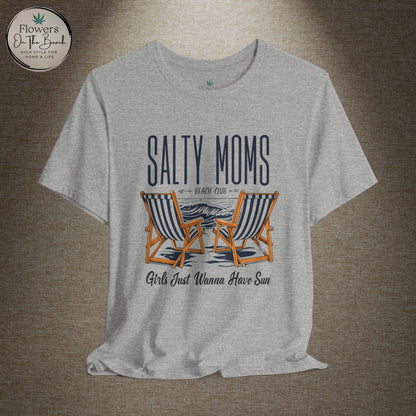Salty Moms Beach Club Tee, Beachy Mom Tshirt, Beach Mom Theme Shirt, Coastal Mom Apparel, Gift for Mom, Beach Lover Mom
