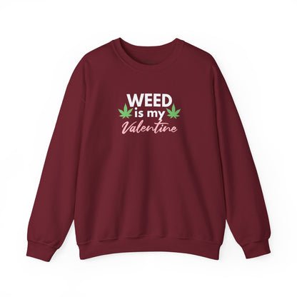 Valentine's Day Weed Long Sleeve Sweatshirt, Unisex Shirt Gift, Weed Lover Clothing, Funny Valentine Apparel, Cannabis Crewneck Jumper,