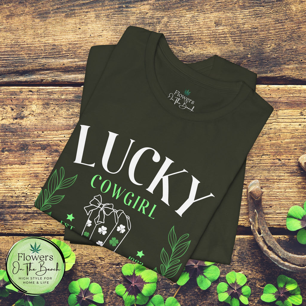 Cowgirl Boots Shamrock Lucky Cowgirl Clover Tee