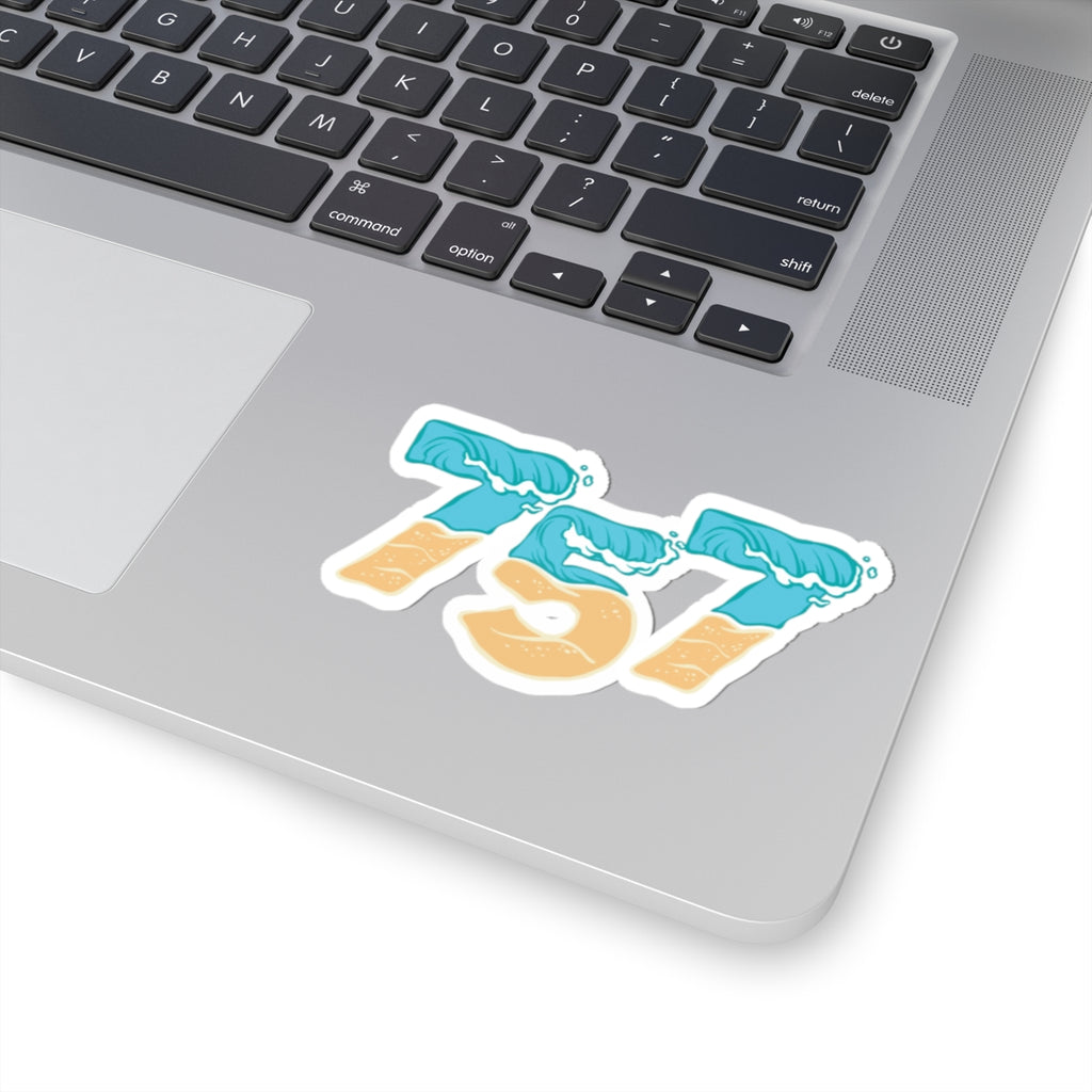Virginia Beach, 757, Beachy Wave Sticker