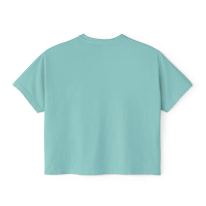 Beachy Women's Boxy Tee, Crop Tshirt, Beach Theme Shirt, Summer Vibes Top, Vacation Apparel