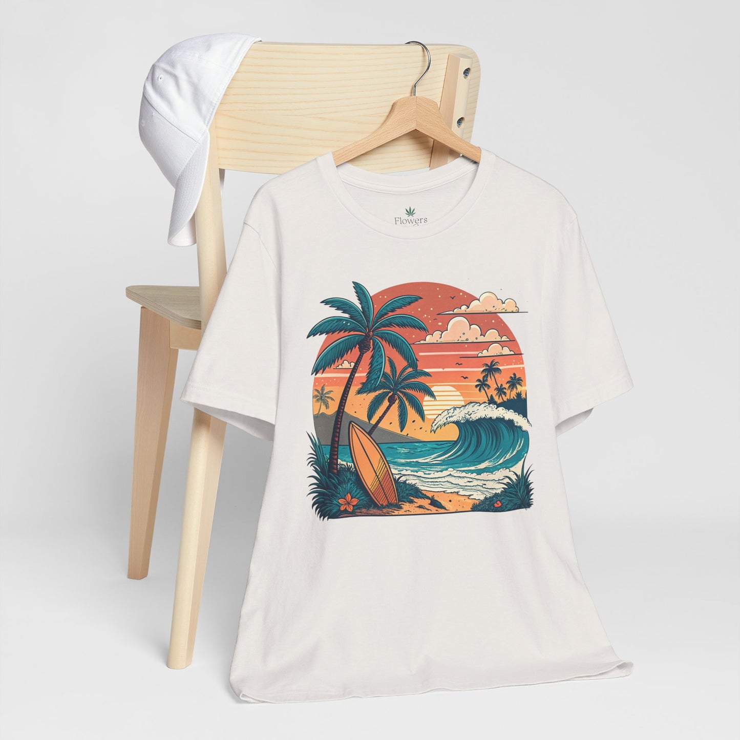 Beach Sunset Surfboards T-Shirt, Ocean Wave Tee, Summer Vacation Top, Beach Lover Shirt, Tropical Beach Apparel
