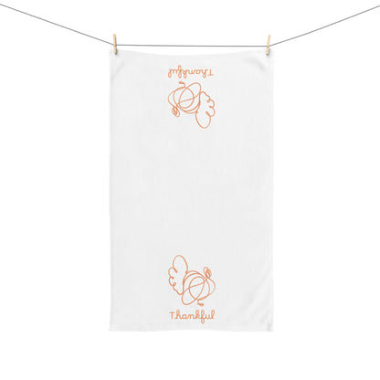 Thankful Thanksgiving Hand Towel, Friendsgiving Bathroom Decor, Fall Kitchen Towel, Hostess Gift, Autumn Dish Towel, Housewarming Present