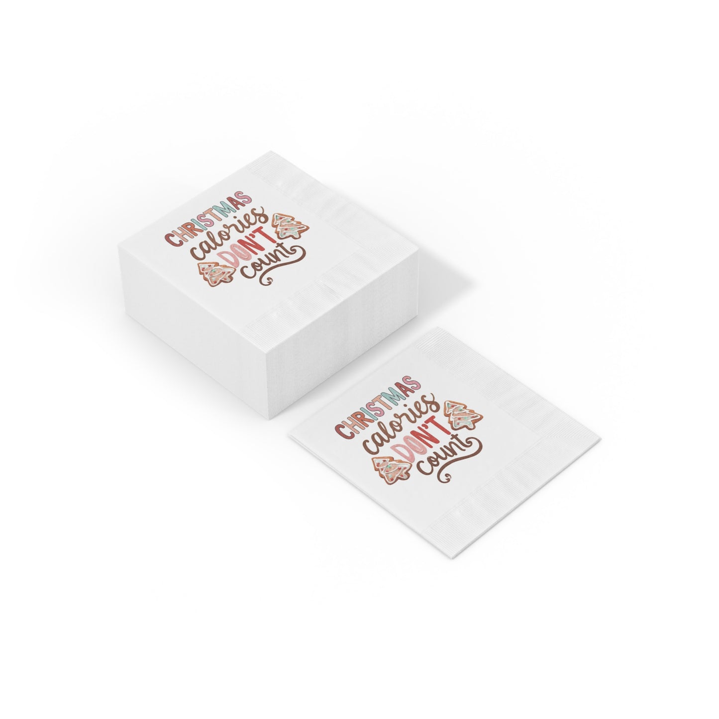 Christmas Calories Dinner Napkins, Christmas Cookie Napkins, Cute Christmas Party Napkins, Sweet Christmas
