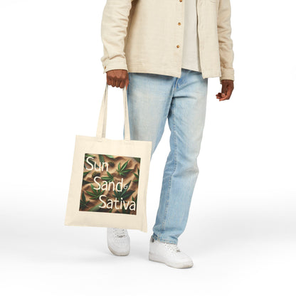 Sun Sand Sativa Bag, Stoner Bag, Stoner Gift, Beachy Stoner Bag, Cotton Bag, Weed Bag for Stoner, Sun Sand Sativa, Gift for Stoner