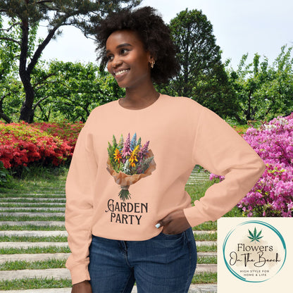 Garden Party Lightweight Crewneck, Stoner Valentines Gift, Floral Stoner Jumper, Marijuana Lover Shirt, 420 Humor Tshirt, Cannabis Humor
