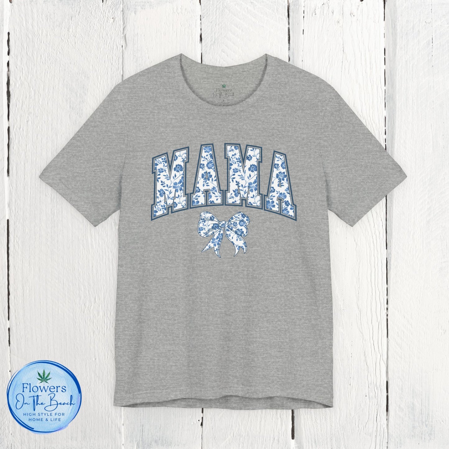 Floral Mama Coquette Blue Flowers T-shirt, Mother's Day Gift, Gift for Her, Mom Apparel, Floral T-shirt, Boy Mom T-shirt
