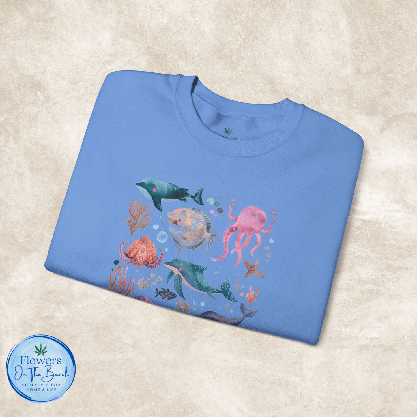 Ocean Lover Sweatshirt, Marine Animals Unisex Crewneck Jumper, Ocean Life Pullover, Nautical Sweatshirt, Sea Creatures Sweater