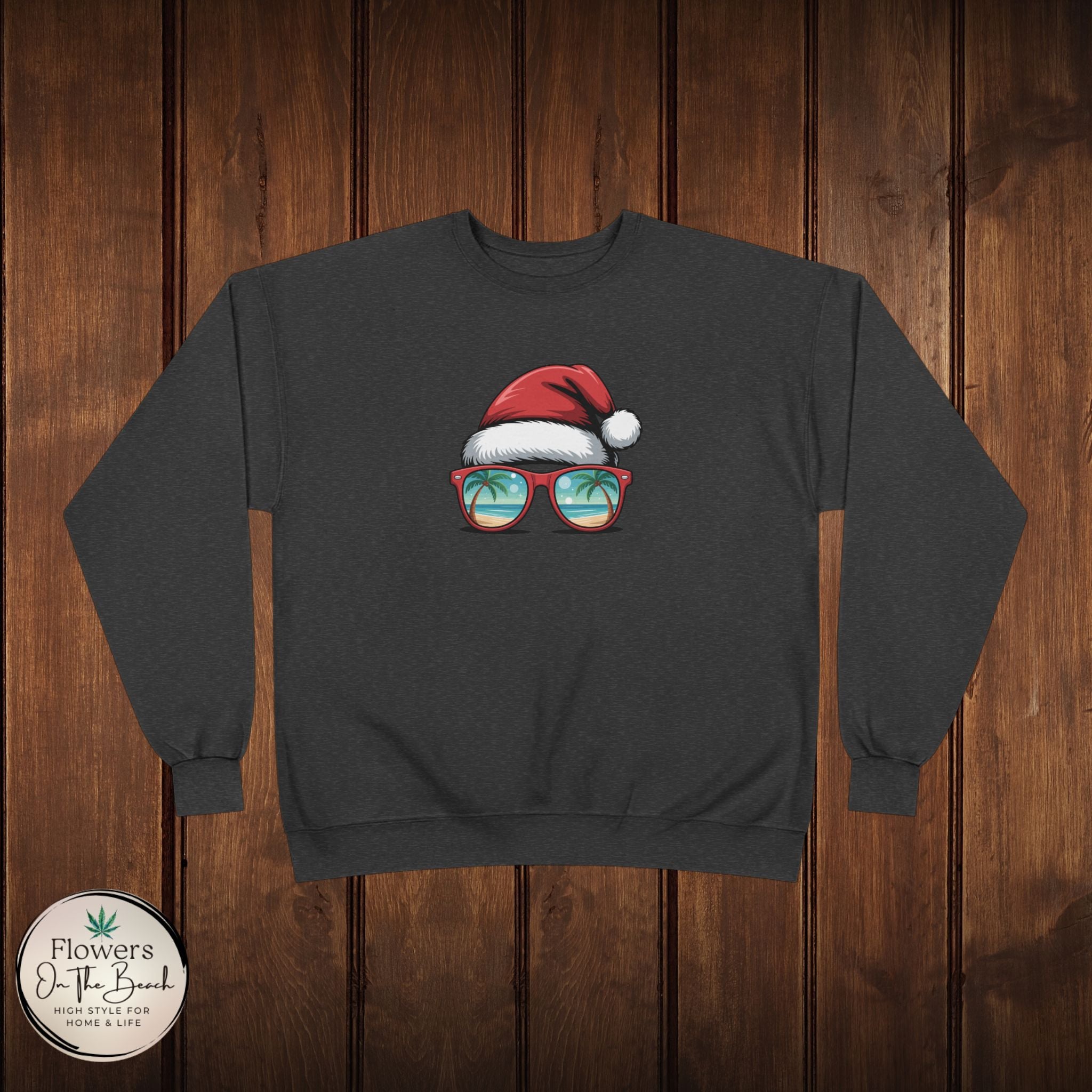 Beach Christmas Santa with Shades Sweatshirt