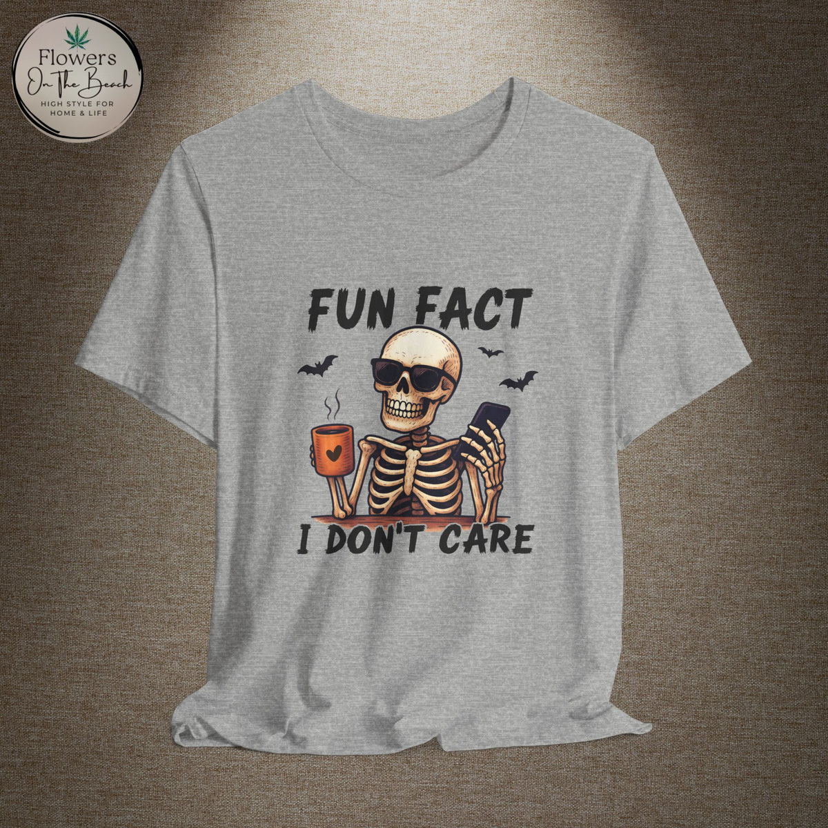Skeleton 'Fun Fact I Don't Care' Halloween Tee
