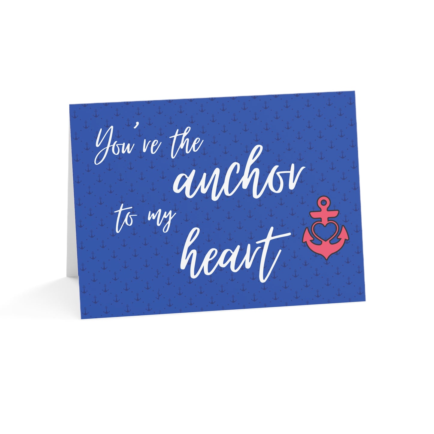 Nautical Valentines Card, Anchor Love Note, Sailor Valentines, Navy Valentines, Ocean Lover Valentines Day Card
