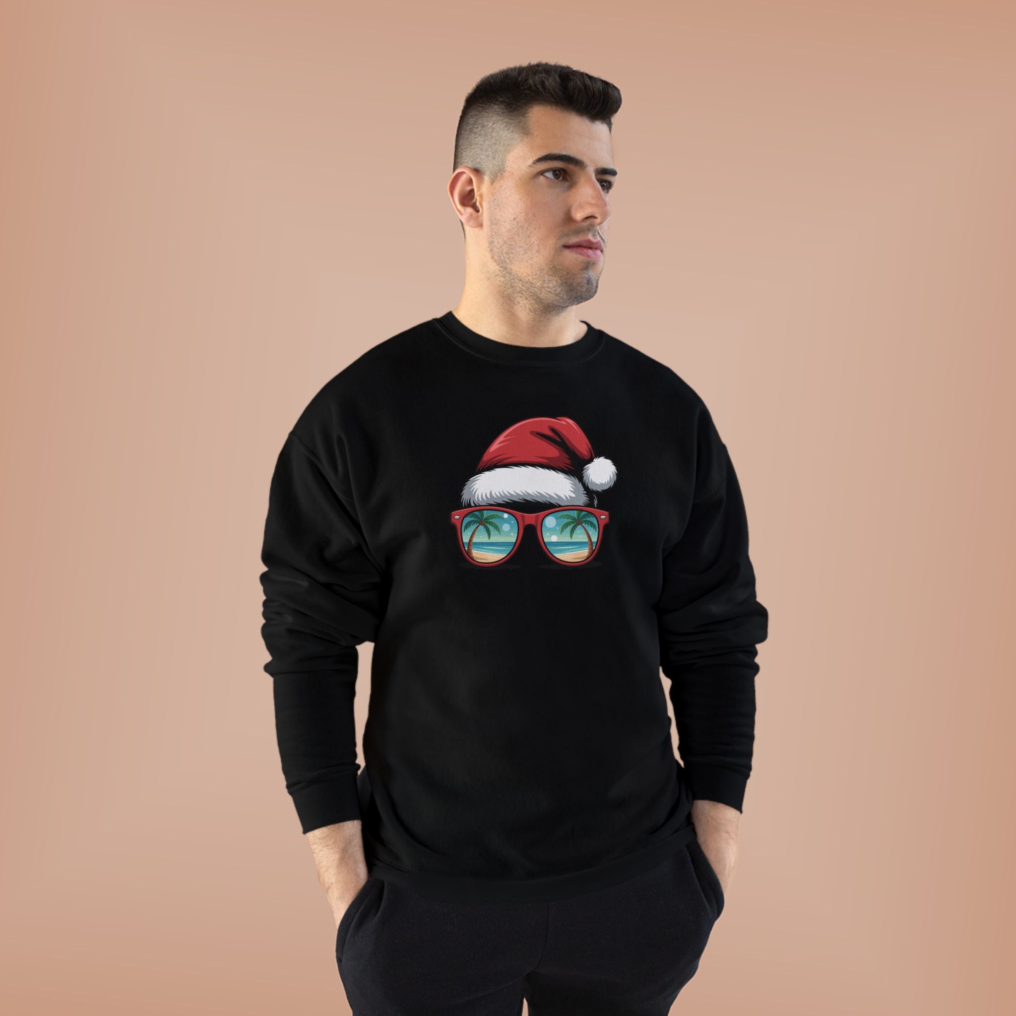 Beach Christmas Santa with Shades Sweatshirt