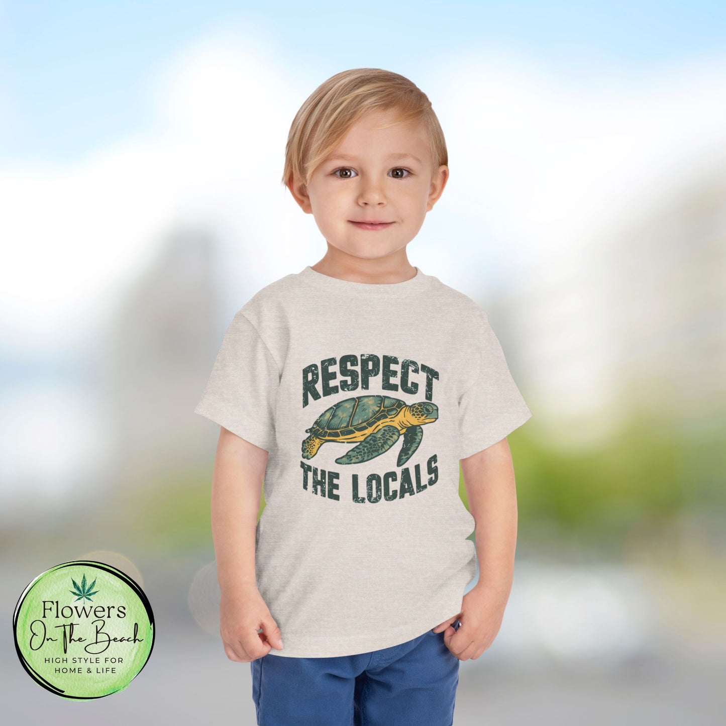 Toddler Short Sleeve Tee "Respect the Locals" - Ocean Lover Style, Summer Wear, Gift for Kids, Eco-Friendly Tee, Marine Life Tee,