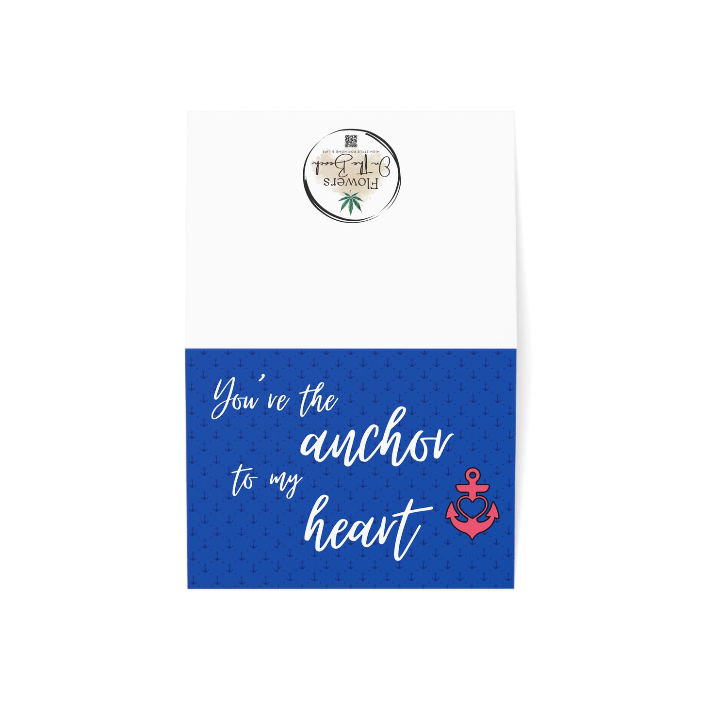 Nautical Valentines Card, Anchor Love Note, Sailor Valentines, Navy Valentines, Ocean Lover Valentines Day Card