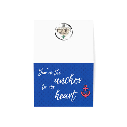 Nautical Valentines Card, Anchor Love Note, Sailor Valentines, Navy Valentines, Ocean Lover Valentines Day Card