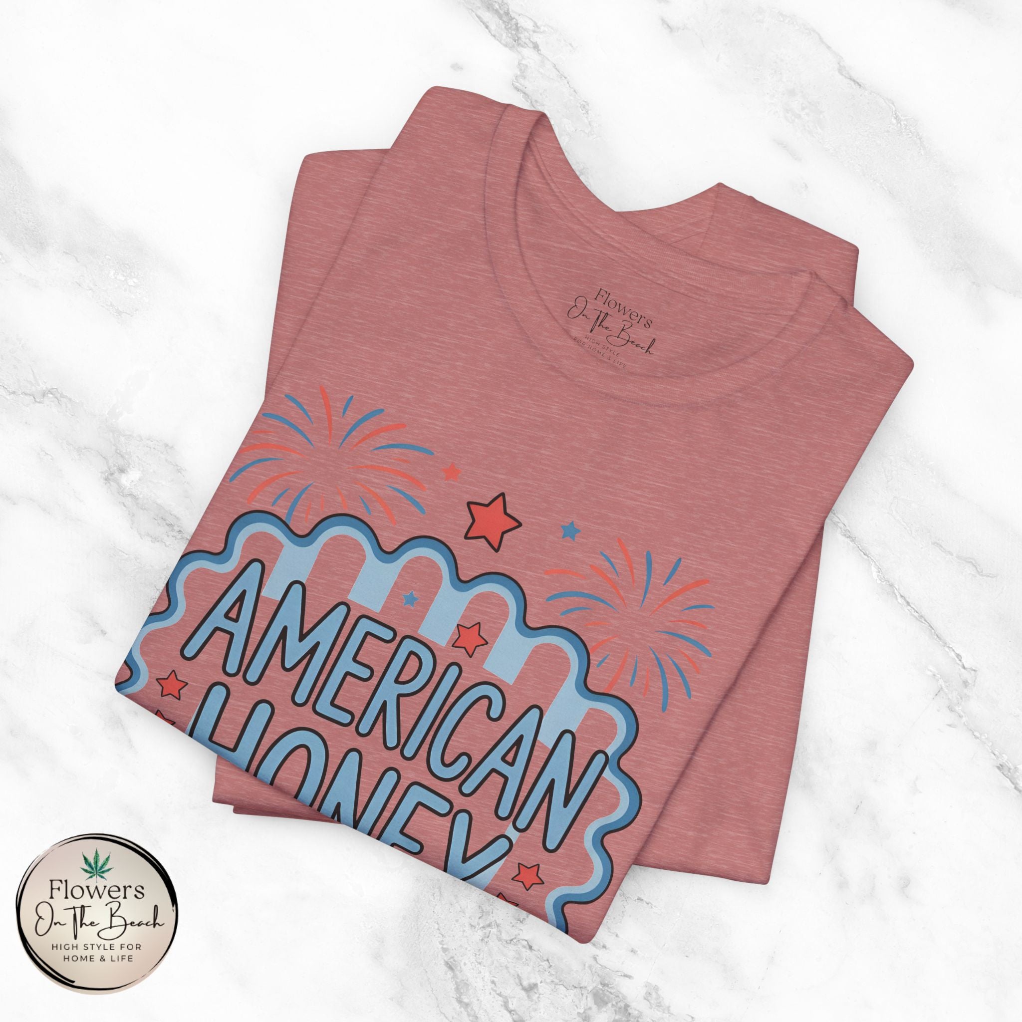 American Honey Fireworks and Bows Tee | Red White Blue Patriotic