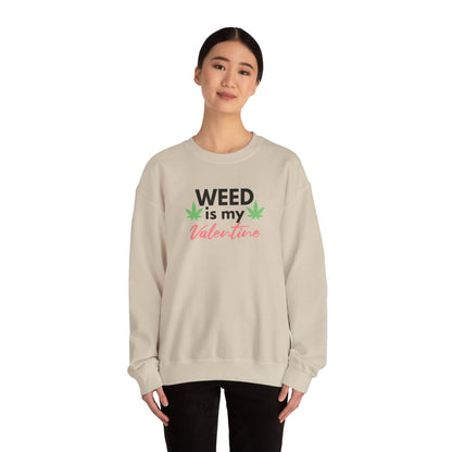Valentine's Day Weed Long Sleeve Sweatshirt, Unisex Shirt Gift, Weed Lover Clothing, Funny Valentine Apparel, Cannabis Crewneck Jumper,