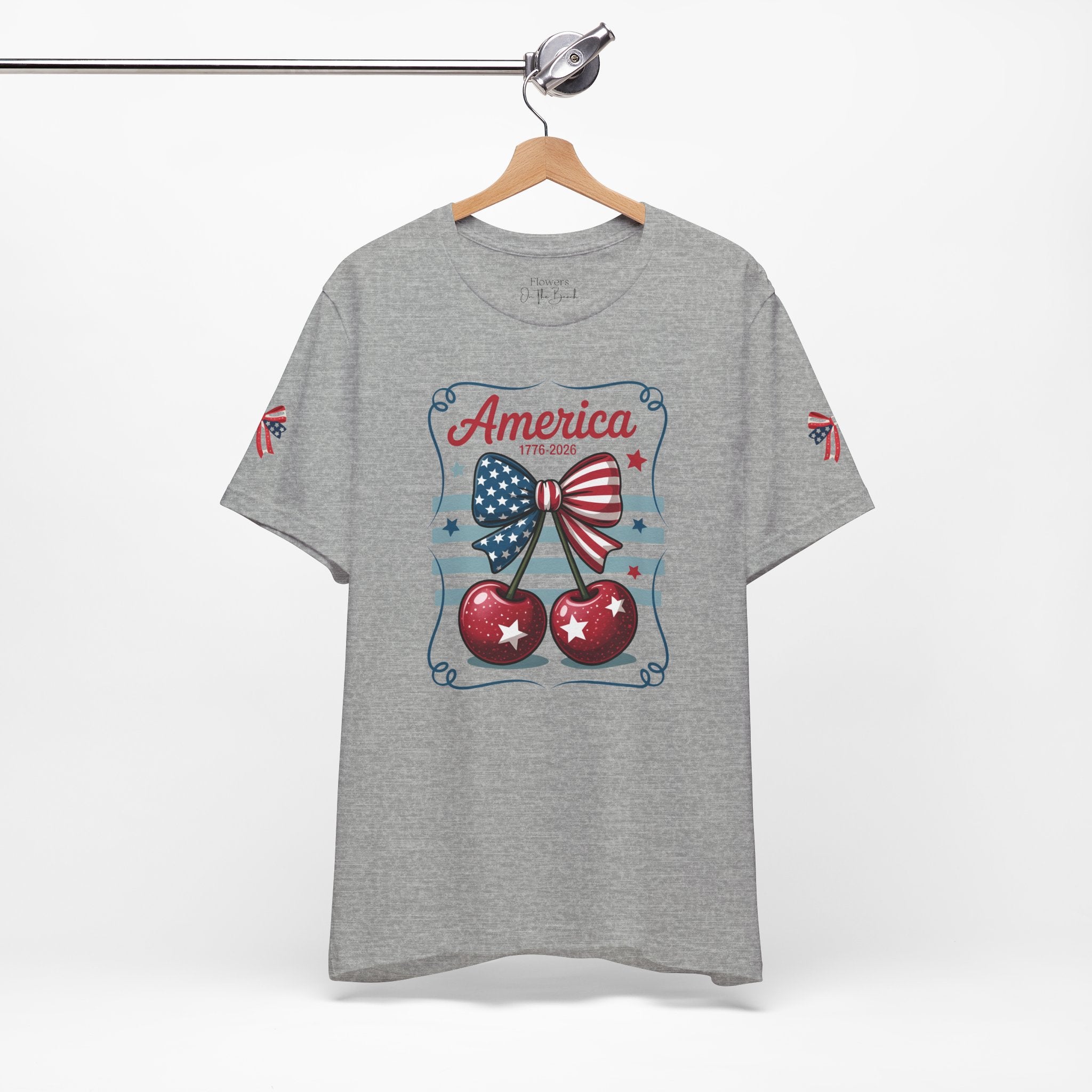 Patriotic 250th Cherries & Bows Tee — America's 250th Anniversary T-Shirt