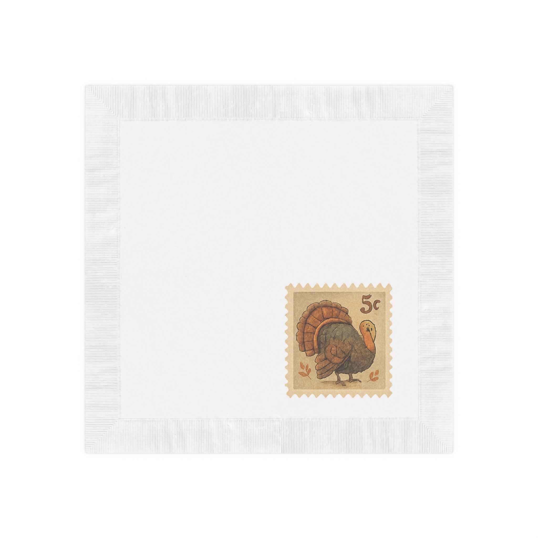 Vintage Fall Turkey Postage Stamp Napkins