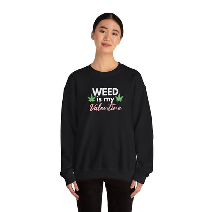 Valentine's Day Weed Long Sleeve Sweatshirt, Unisex Shirt Gift, Weed Lover Clothing, Funny Valentine Apparel, Cannabis Crewneck Jumper,