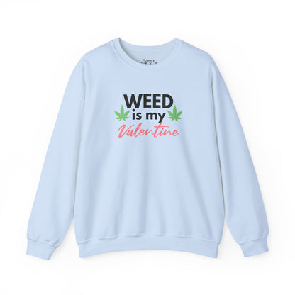 Valentine's Day Weed Long Sleeve Sweatshirt, Unisex Shirt Gift, Weed Lover Clothing, Funny Valentine Apparel, Cannabis Crewneck Jumper,