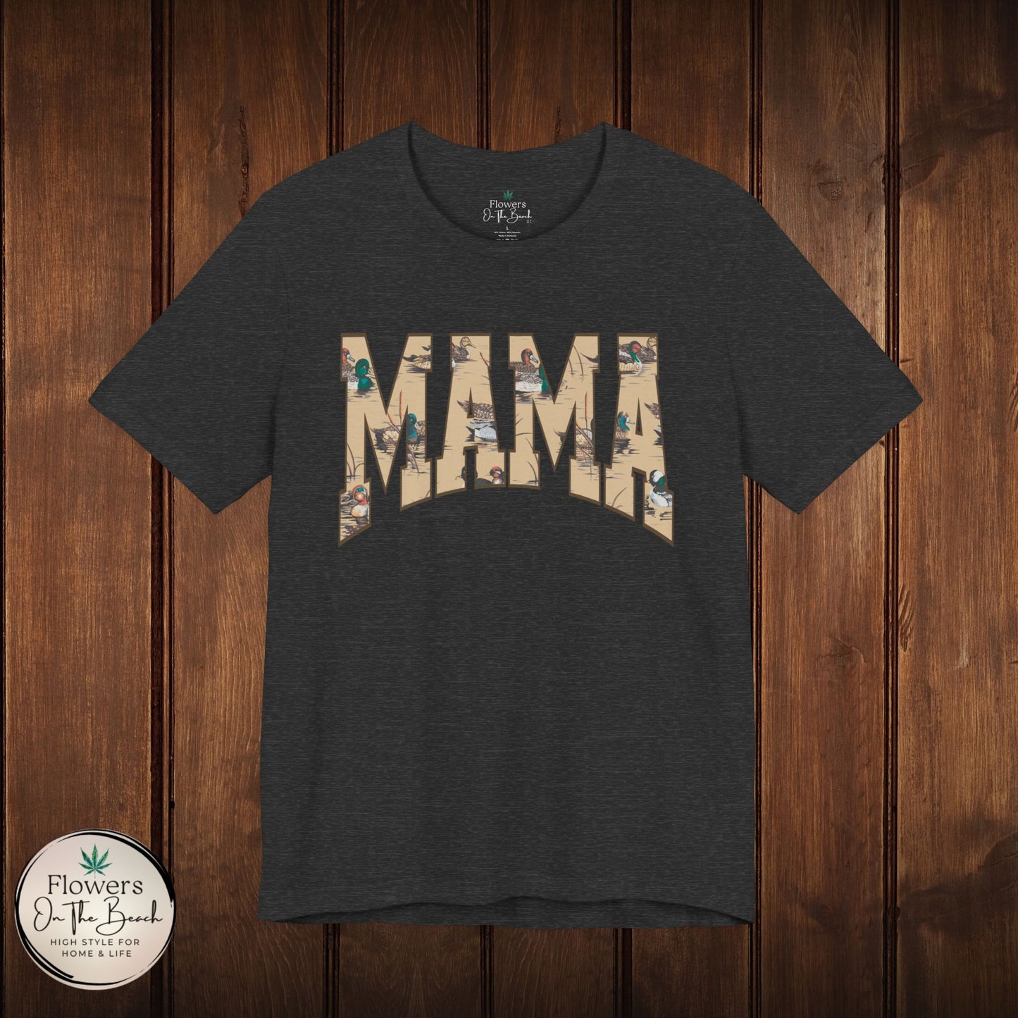 Mama Varsity Letters Duck Tee, Personalized Mama Tee, Mallard Duck Theme Shirt, Country Mama Apparel, Gift for Mom, Wildlife Lover Shirt