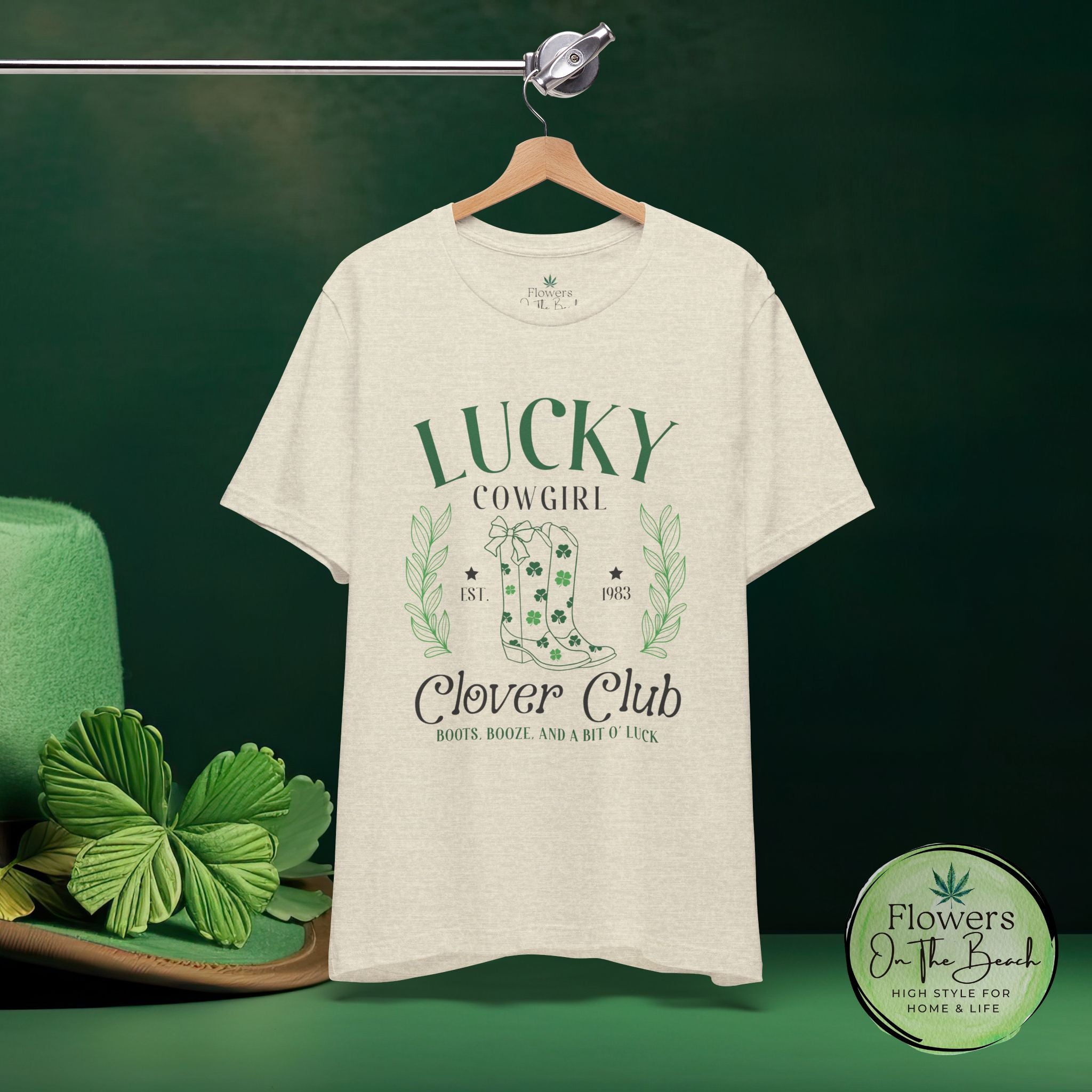 Cowgirl Boots Shamrock Lucky Cowgirl Clover Tee