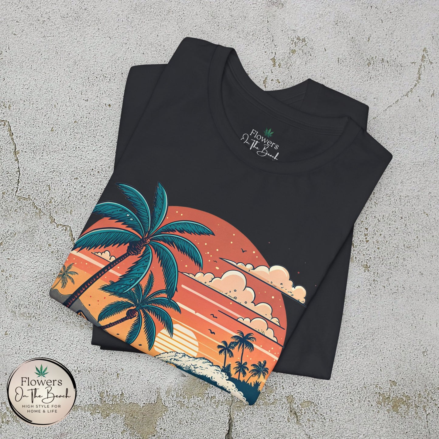 Beach Sunset Surfboards T-Shirt, Ocean Wave Tee, Summer Vacation Top, Beach Lover Shirt, Tropical Beach Apparel