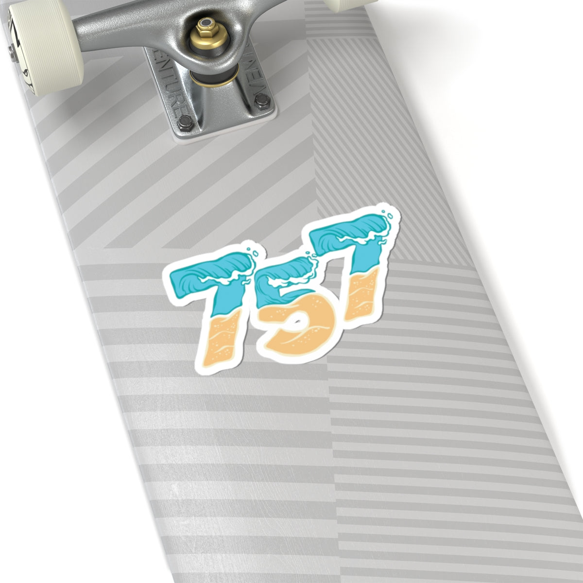 Virginia Beach, 757, Beachy Wave Kiss-Cut Stickers - Perfect for Laptops, Water Bottles, Journals, Surf Gear Decor, Summer Vibes