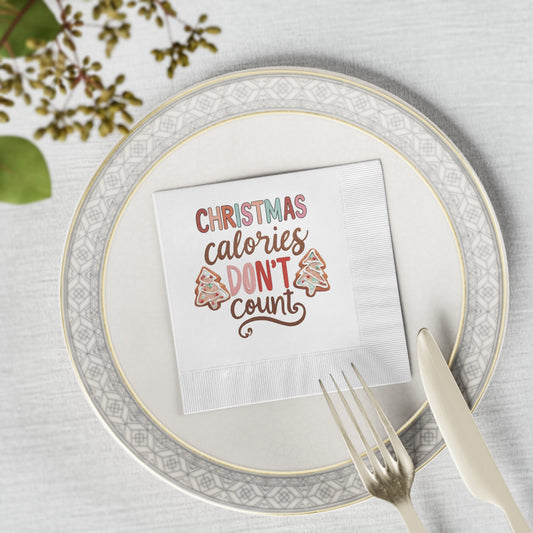 Christmas Calories Dinner Napkins, Christmas Cookie Napkins, Cute Christmas Party Napkins, Sweet Christmas
