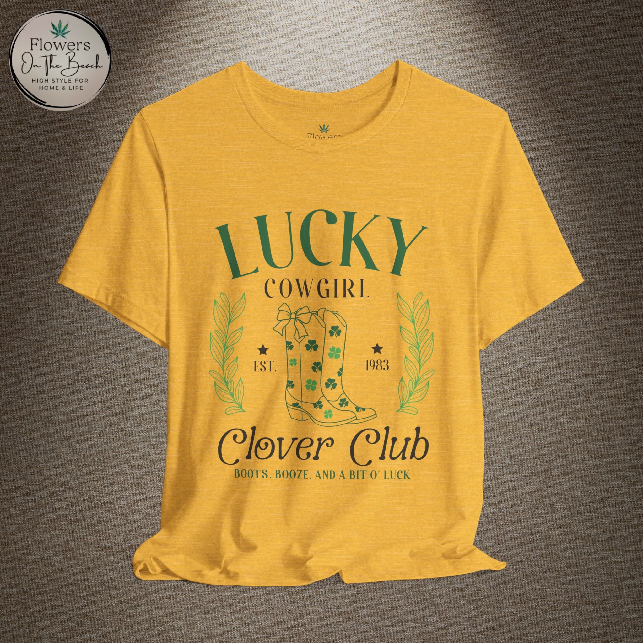 Cowgirl Boots Shamrock Lucky Cowgirl Clover Tee