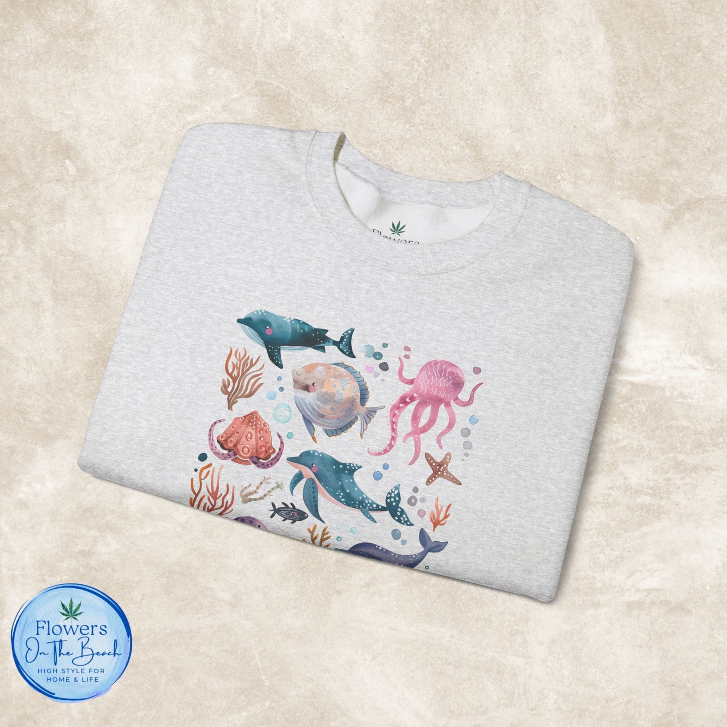 Ocean Lover Sweatshirt, Marine Animals Unisex Crewneck Jumper, Ocean Life Pullover, Nautical Sweatshirt, Sea Creatures Sweater
