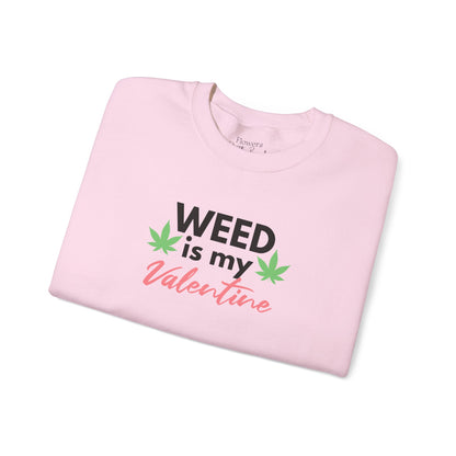 Valentine's Day Weed Long Sleeve Sweatshirt, Unisex Shirt Gift, Weed Lover Clothing, Funny Valentine Apparel, Cannabis Crewneck Jumper,