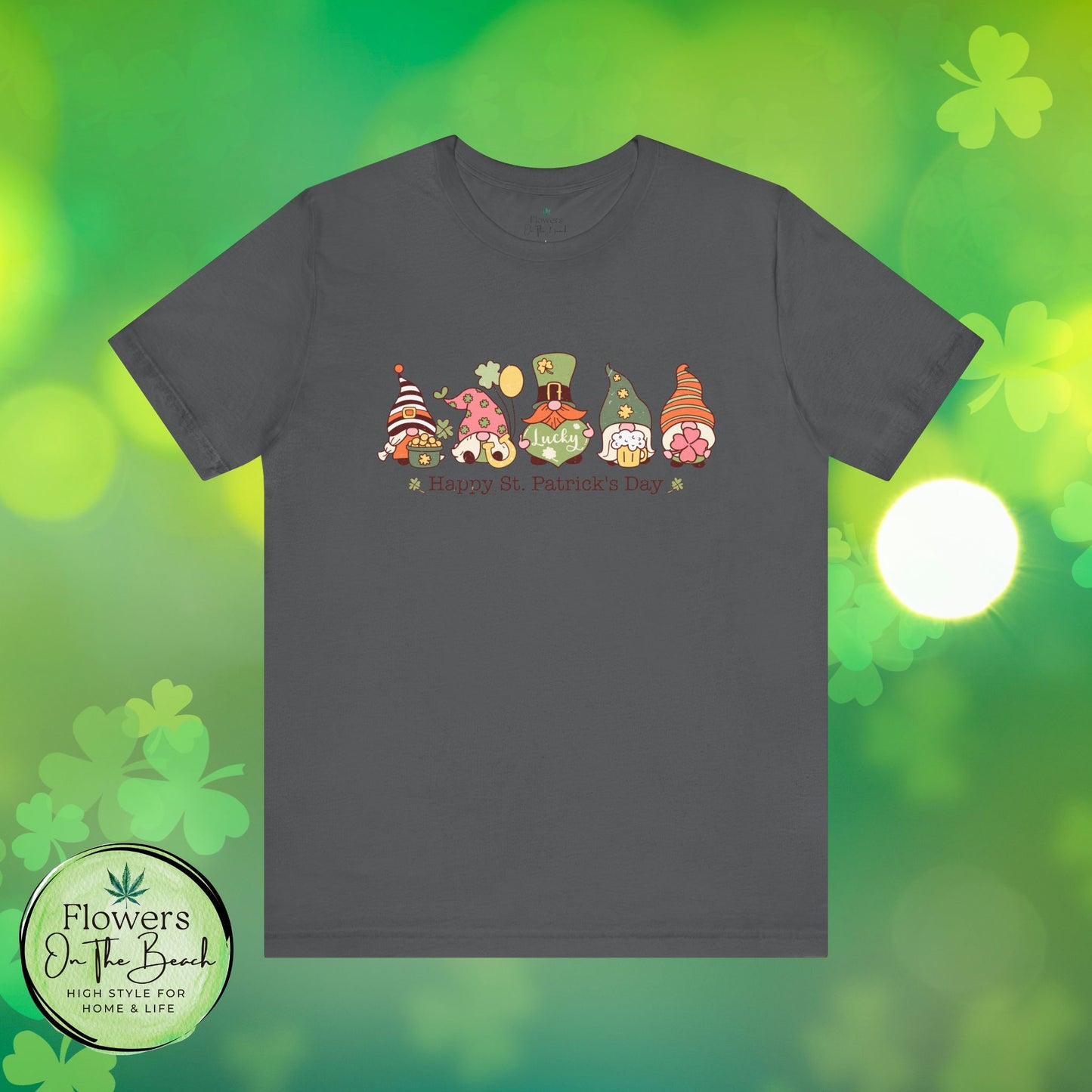 St Patrick's Day Tee, Gnomes Shirt, Happy St Patricks Day T-Shirt, Unisex Jersey, Holiday Gift, Green Clover Top