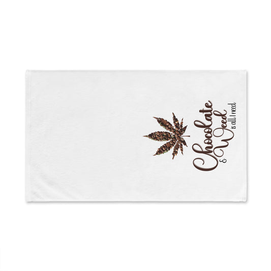 Valentines Chocolate Weed Hand Towel, Funny Kitchen Towel, Gift for Stoner, Cannabis Lover, Marijuana Decor, Pot Leaf Bathroom Towel
