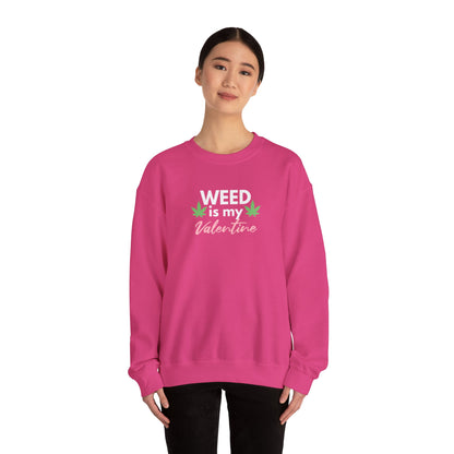 Valentine's Day Weed Long Sleeve Sweatshirt, Unisex Shirt Gift, Weed Lover Clothing, Funny Valentine Apparel, Cannabis Crewneck Jumper,