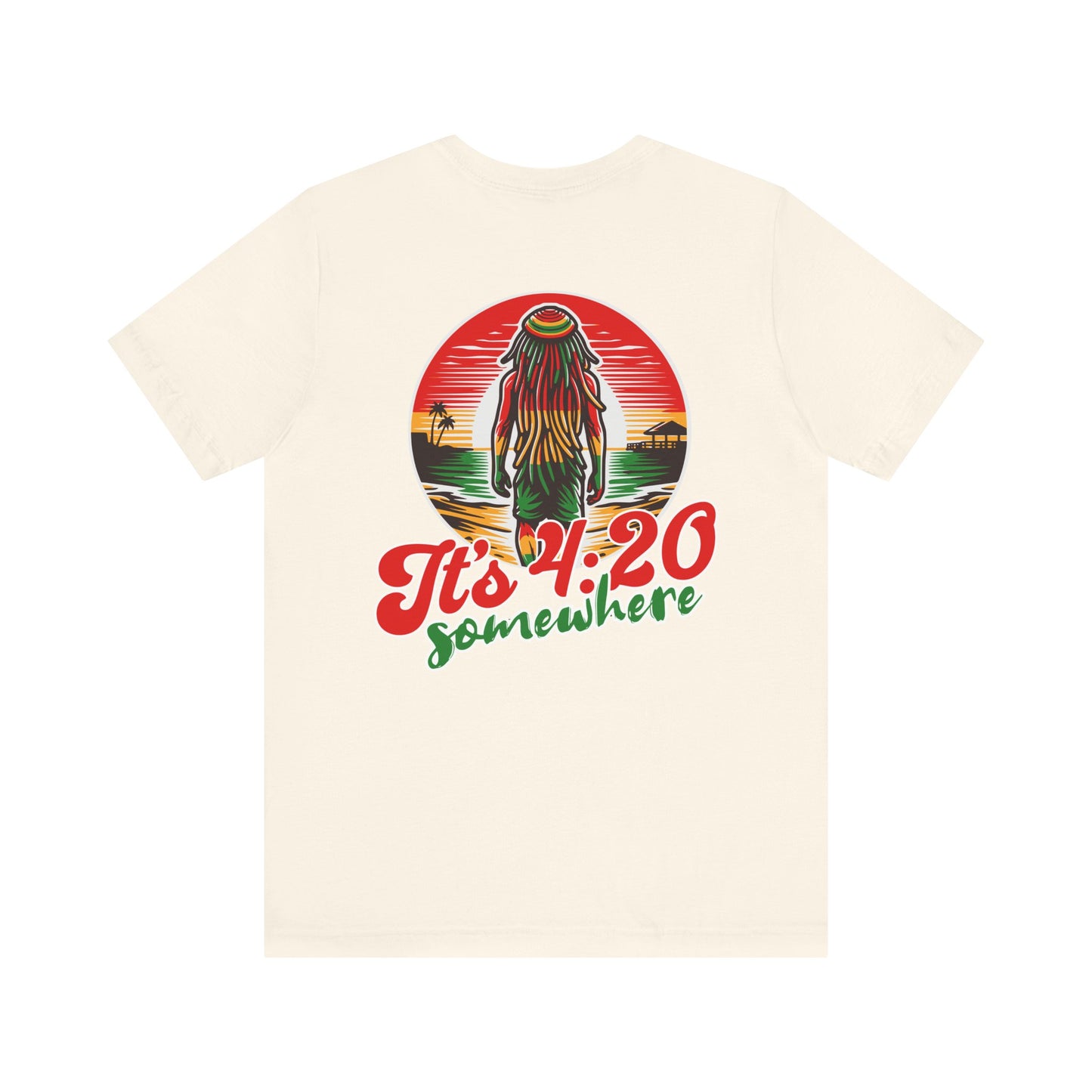Rasta T-Shirt, Weed Smokers Tee, 420 Shirt, Unisex Jersey Short Sleeve Tee, Casual Stoner Apparel, 420 Somewhere, Rasta Holiday T-shirt