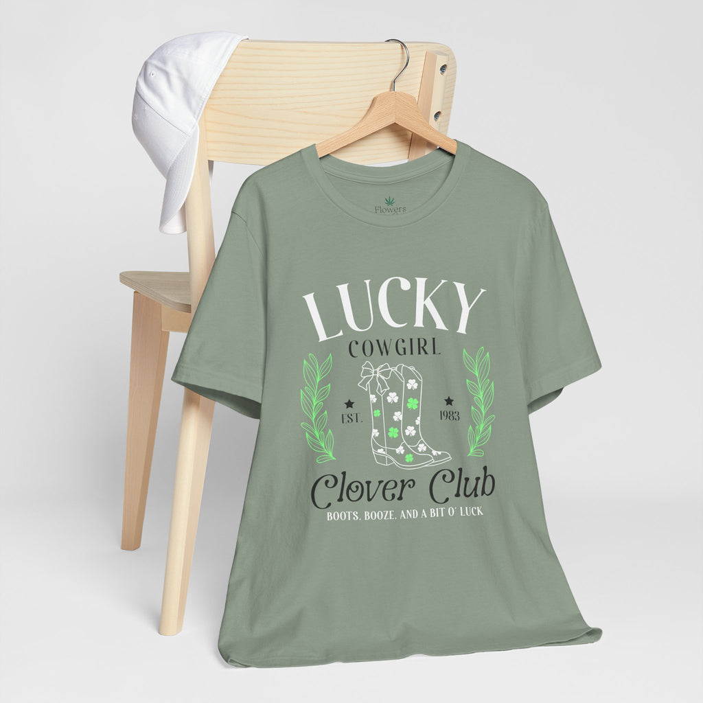 Cowgirl Boots Shamrock Lucky Cowgirl Clover Tee