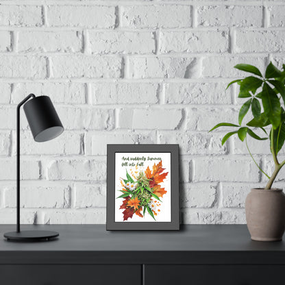 Framed Art Poster, Autumn Art, Cannabis and Autumn Leaves, 420 Stoner Poster, Fall Decor