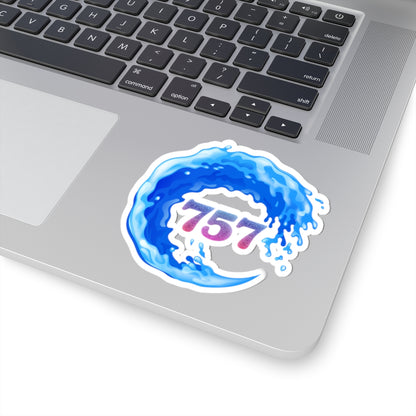 Ocean Wave Kiss-Cut Stickers | Laptop Decals, Water Bottle Stickers, Surfing Decor, Custom Stickers, Beach Lover Gifts