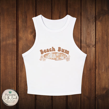 Beach Bum Tank Top, Tank Top with Surfboard, Women's Summer Sleeveless Shirt, Beach Lover Gift, Surfing Apparel