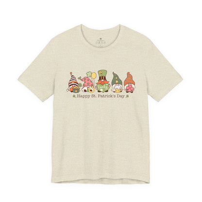 St Patrick's Day Tee, Gnomes Shirt, Happy St Patricks Day T-Shirt, Unisex Jersey, Holiday Gift, Green Clover Top