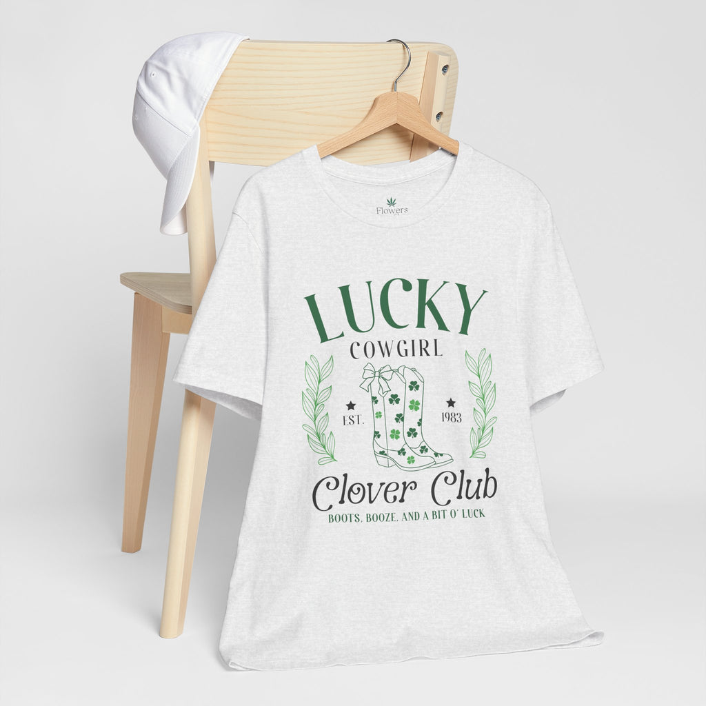 Cowgirl Boots Shamrock Lucky Cowgirl Clover Tee