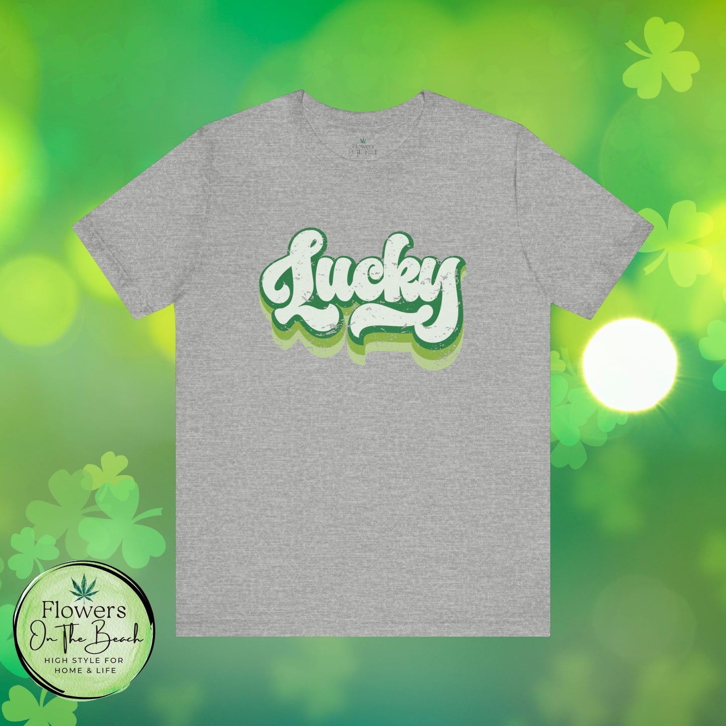 St Patrick's Day Lucky Tee, Simple Retro Unisex Jersey Shirt, Irish Shamrock Top, Green Clover T-Shirt Gift, Vintage Festival Clothing